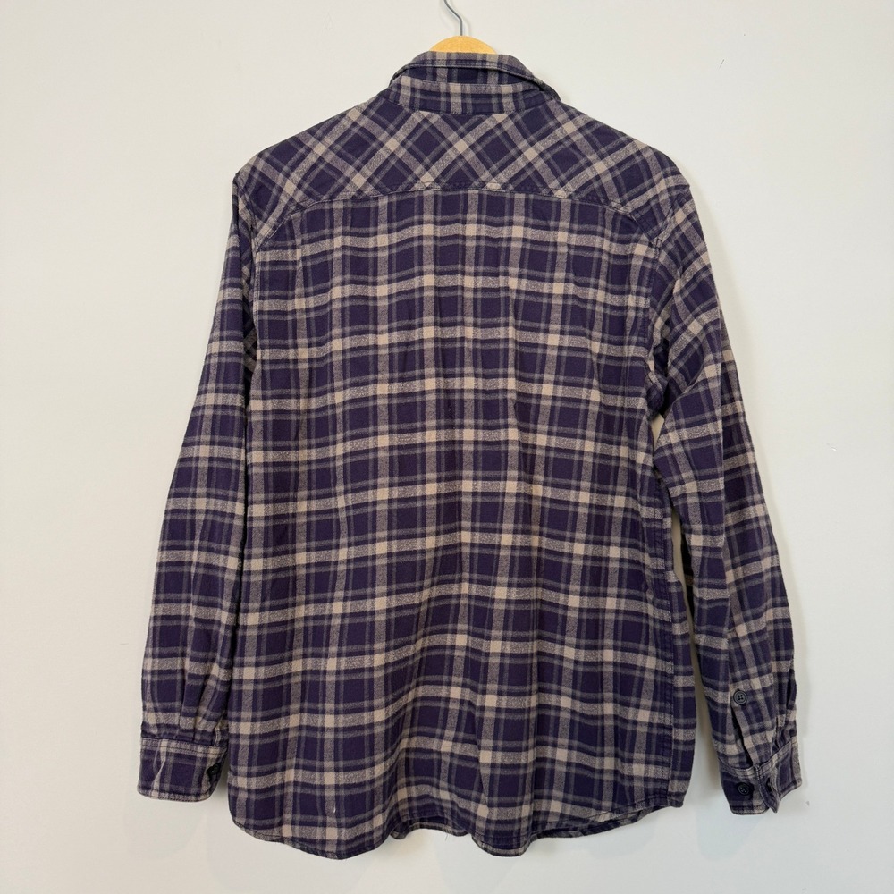 Columbia Omni-Wick Plaid Flannel Button Down Shirt Mens L Purple Tan - Picture 4 of 8
